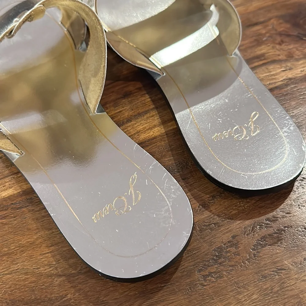 J. Crew Silver Cyprus Sandal Sz9